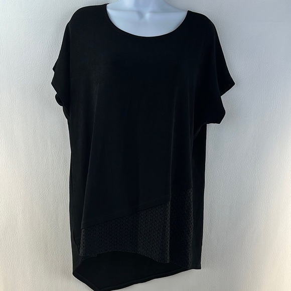 Chico’s Travelers Asymmetrical Short Sleeve Tunic Top - Picture 1 of 9